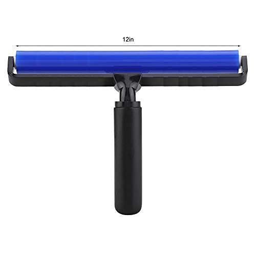 12 Inch Silicone Manual Roller Anti-Static Cleaner Tool,Under The Action of Static Electricity,Small Impurities Will be Adsorbed on The Drum 12"