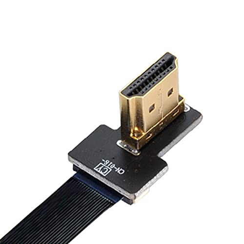 NFHK CYFPV Dual 90 Degree Right-Up Angled HDMI Type A Male to Male HDTV FPC Flat Cable for FPV HDTV Multicopter Aerial Photography 50CM 0.5M