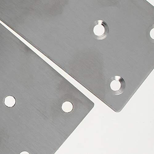 [AUSTRALIA] - Bettomshin 5 PCS Flat Fixed Straight Bracket Repair Board 3.94" x 1.97"Brushed Stainless Steel Surface Connection Angle Bracket Gusset Plate 