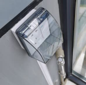 Fielect 2Pcs Weatherproof in Use Outlet Cover Plug Receptacle Protector for Retrofit Siding Construction Transparent 86 Type 98x125x75mm