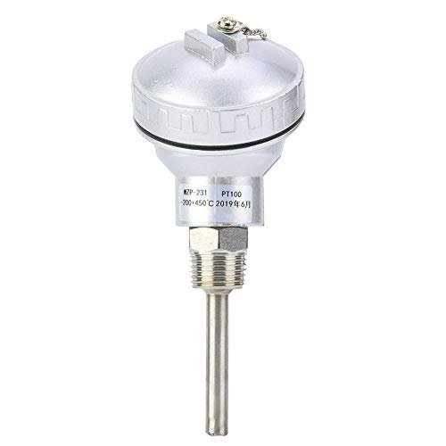 Zouminyy RTD PT100 Temperature Sensor Probe, Resistance Temperature Detection, 1/2" NPT Thread Thermocouple Terminal Head(50mm)