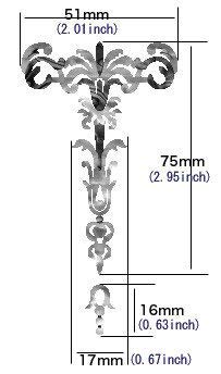 Inlay Sticker H-114GT-WT Guitar Headstock - Gothic Torch - Aged White Pearl