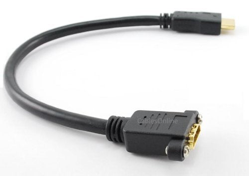 CablesOnline 1ft Hi-Speed HDMI 1.4 w/Ethernet Channel M to F Panel Mount Extension Cable, (H4-P001)