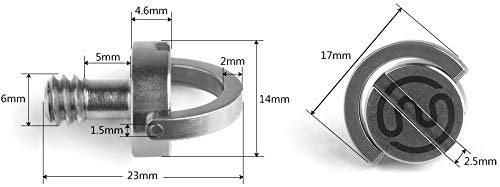 5 X QRS-01 Sunwayfoto SS 1/4" D-Ring Screw Ideal for QR Plate Stainless Steel