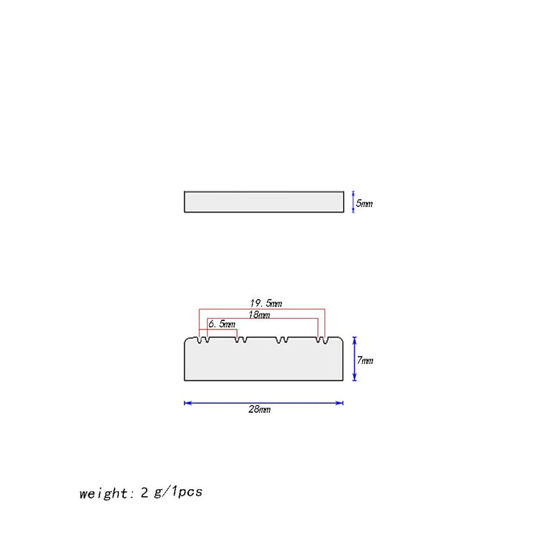 Alnicov 28x5x7mm String Nut,Slotted Bone Mandolin Nut for 8 String Mandolin Accessories 1Pcs