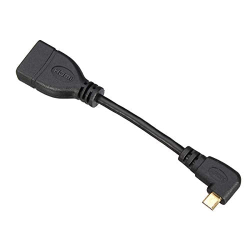 Chenyang Left Angled 90 Degree Micro HDMI Male to HDMI Female Adapter 4K Cable 10cm