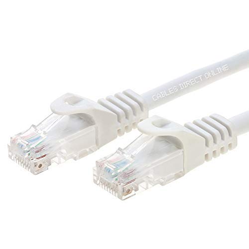 Cables Direct Online Snagless Cat5e Ethernet Network Patch Cable White 20 Feet 20ft