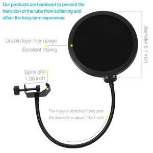 [AUSTRALIA] - Moukey Microphone Mic Pop Filter, 6 inch Dual Layered Wind Pop Screen with Swivel 360° Flexible Gooseneck Clip Stabilizing Arm for Bule Yeti, Studio Mic, Broadcasting and Vocal Recording 