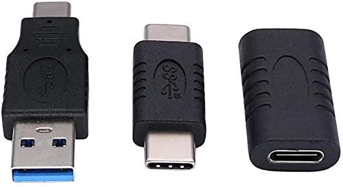 QiCheng&LYS USB-C 3.1 Male to Male,USB-C 3.1 Female to Female,USB-C Male to Type A USB 2.0 Male Adapter for for Smartphones,Tablets and Other Type-C Devices Adapters 3PCS