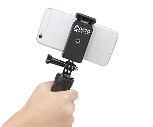 OCTO MOUNTS | Universal Smartphone Holder w/GoPro Style Mount Attachment, Tripod Adapter & Screw Adapter for Any Phone. Connect Your Smartphone to Any GoPro Mount or Tripod.