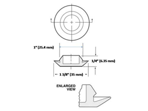 [AUSTRALIA] - Vital All-Terrain (5) 1" Inch Black Rubber Flush Mount Hole Plug for Sheet Metal Auto Body Panel 