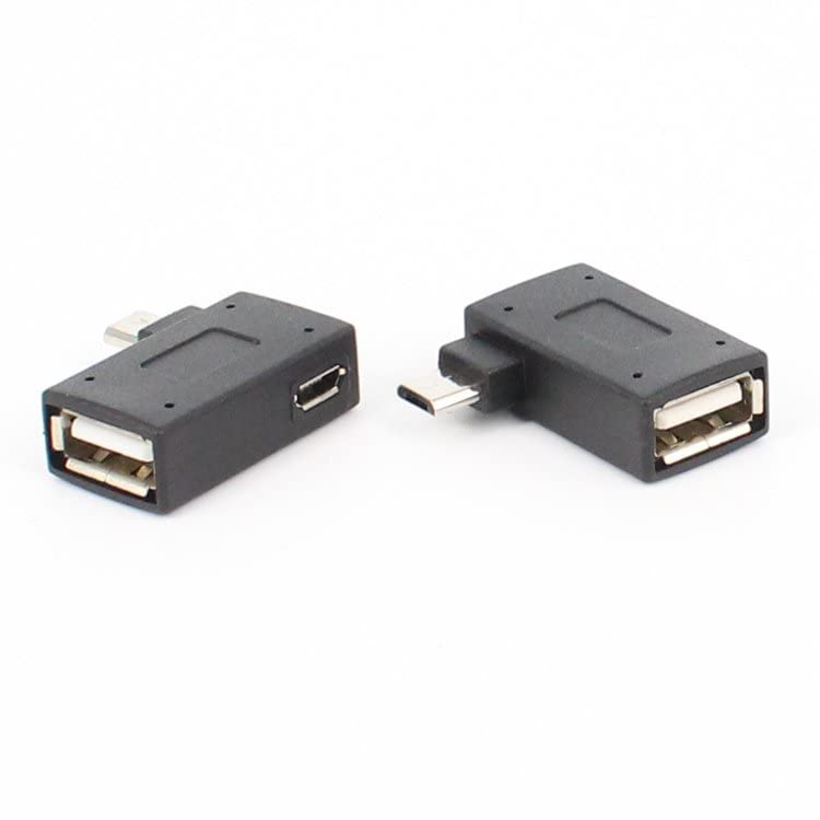 2 Pack OTG Adapter Replacement for Fire TV Stick 4K Max/Cube/Lite, Compatible with Samsung Galaxy Tablet Tab E Tab 3 Powered Micro USB to USB OTG Host Cable for Android 90 Degree Angled