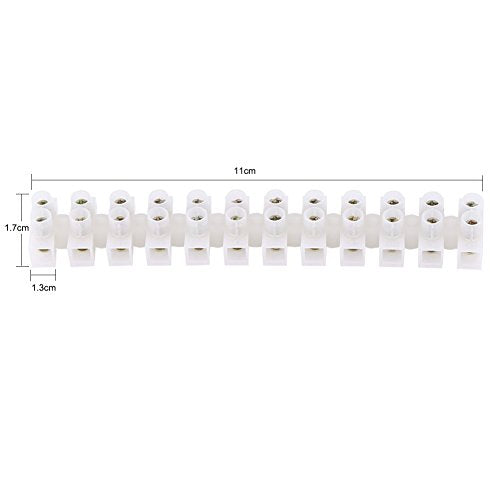 10Pcs 360V 10A Dual Row Screw Terminals Electric Barrier 12-Position Terminal Strip Block Wire Connector Block