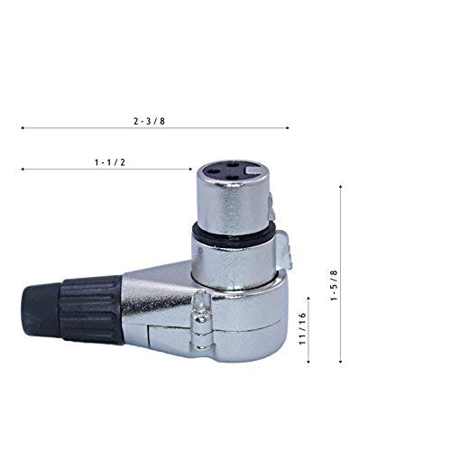 [AUSTRALIA] - Pack of 10 Clockable Right Angle Adjustable XLR Connector: Female, 7 Positions 