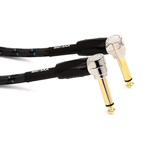 BOSS Bic-3Aa Patch/Pedal, Guitar, Bass And Instrument Cable. Angled 1/4-Inch Connectors, 3 Ft./1 M Length. 3ft Angled/Angled