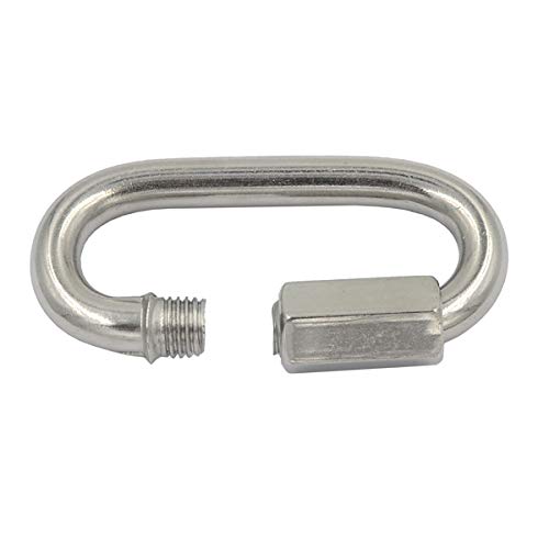 DGOL 304 Stainless Steel Load Limit up to 1000lbs Outdoor Quick Link Lock Screw Hook Ring Snap Carabiner M6 and M8 total 4 pcs