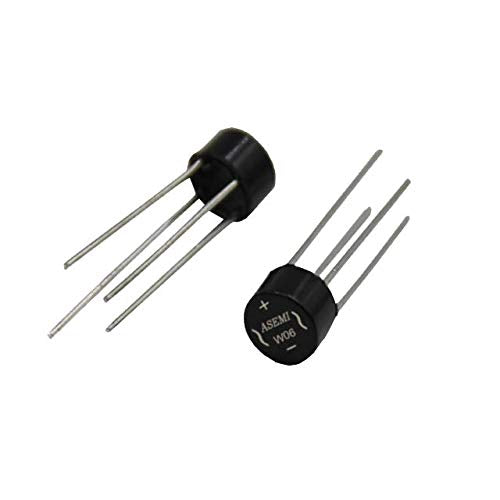 (Pack of 20pcs) W04 ASEMI Through Hole Bridge Rectifier WOB-4 Package 1A400V for Phone Adapter…