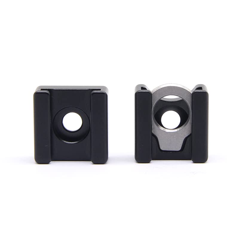 ANNTERY Cold Shoe Mount Adapter Bracket,Aluminium Alloy Flash Hot Shoe Adapter Mount,Cold Shoe Mount Adapter,with 1/4In Screw,1/4In Thread Hole,for Camera Tripod Photo Studio Kit(2pcs Pack)-A029