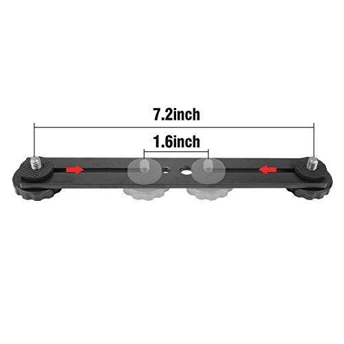Dual Flash Bracket,Chromlives Dual Tripod Mount Bracket,1/4" Dual Camera Mount Flash Extension Bar,8" Dual Tripod Bracket for Camera,LED Light,DSLR Camera,Tripod,Flash Light(2 Pack)