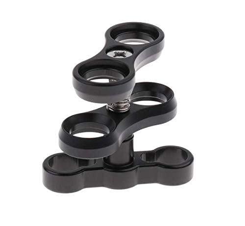 4 Pcs 1" Aluminum Ball Clamp Mount for Underwater Diving Light Arms Tray System, Photography Diving Camera Black 4pcs