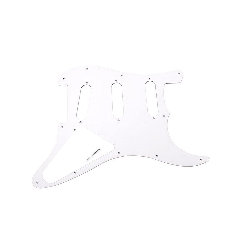 Alnicov Left Handed SSS 11 Hole Guitar Strat Pickguard for Stratocaster Guitar Replacement Parts,3Ply White