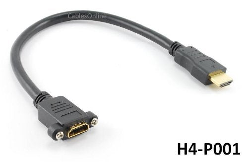 CablesOnline 1ft Hi-Speed HDMI 1.4 w/Ethernet Channel M to F Panel Mount Extension Cable, (H4-P001)