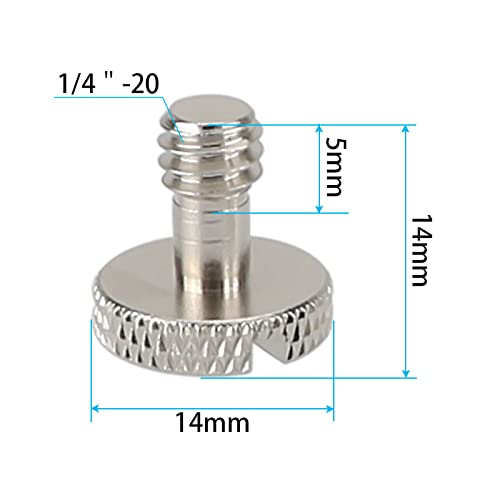 [AUSTRALIA] - CAMVATE 1/4"-20 Slotted Screw for Camera Quick Release Plate (2 Pieces) - 2025 