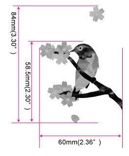 Inlaystickers for Guitars & Bass - Japanese Bush Warbler, B-182JBW