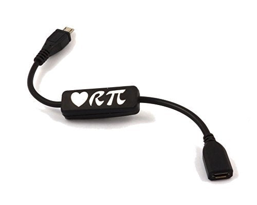LoveRPi MicroUSB Push On Off Power Switch Cable for Raspberry Pi (Female to Male) Single Black