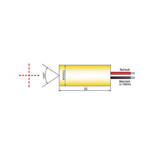 Quarton Laser Module VLM-650-29 LPT Red Cross Line Laser Module (Line-width optimize at short distance)