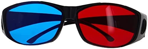 Heyiarbeit 3pcs Red-Blue 3D Glasses Plastic Frame Black Resin Lens 3D Movie Game-Extra Upgrade Style