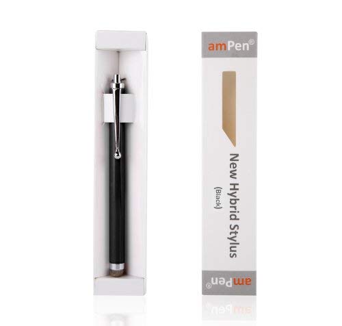 amPen Hybrid Stylus Pen - Interchangeable Hybrid Tip Touchscreen Stylus (Black) Black