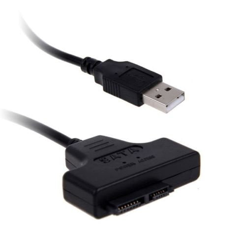 USB 2.0 to 7+6 13 Pin Slimline Slim SATA II Laptop CD/DVD Drive Adapter Cable