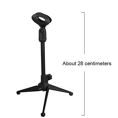 [AUSTRALIA] - Depusheng Desktop Microphone Tripod Foldable Microphone Stand Holder Adjustable Mic Clip Mount Shock for Table Karaoke Microphones 