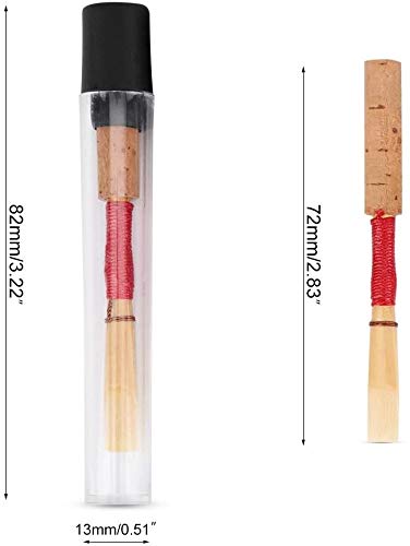 Jiayouy 3Pcs Oboe Reeds Medium Soft Oboe Reed with Plastic Storage Case/Tube Woodwind Instrument Accessories Red