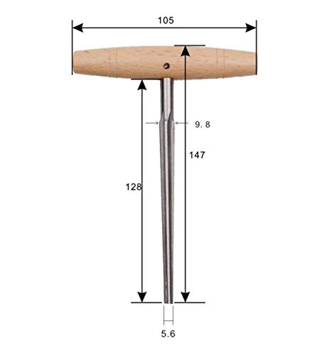 KAISH Violin Viola Peg Hole Reamer for 3/4 4/4 Violin 1:30 Taper with Wood Handle Violin Luthier Tool