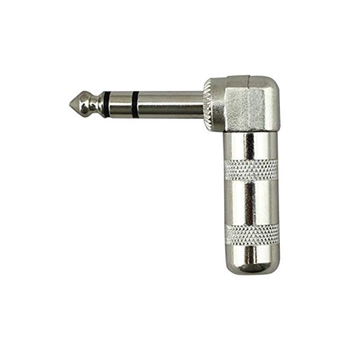 [AUSTRALIA] - 2Pack 6.35 mm (1/4") Male Right Angle TRS Stereo Audio Plug for Guitar Cable Solder Connector Not Adapter Need Soldering 