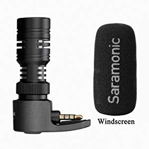 TRRS Plug and Play Directional Microphone, Saramonic Video Shotgun Mic with Monitor Compatible with iPhone12 11 X Android Smartphones,for YouTube,Interview,Video Recording,Vlogging