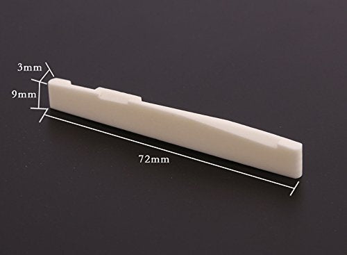 Futheda 6PCS 3 Sets 6 String Guitar Bridge Saddle and Nut Made of Real Bone for Acoustic Guitar Replacement Parts