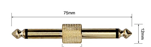 [AUSTRALIA] - VizGiz 4 Pack Pedal Coupler 1/4 inch 6.35mm 1/4 Male to Male Coupler Jack Plug Adapter Straight Connector for Guitar Effects PedalBoard Accessories Pedal Board Audio Gold Plated Metal Adaptors 