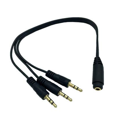 3.5mm Stereo Audio Splitter Cable Qaoquda 1FT Gold Plated 3.5mm (1/8") TRS Female to 3 x 3.5mm (1/8") Stereo Jack Male 1 Input 3 Output Stereo Audio AUX Splitter Cable (3-Pole 1F/3M)