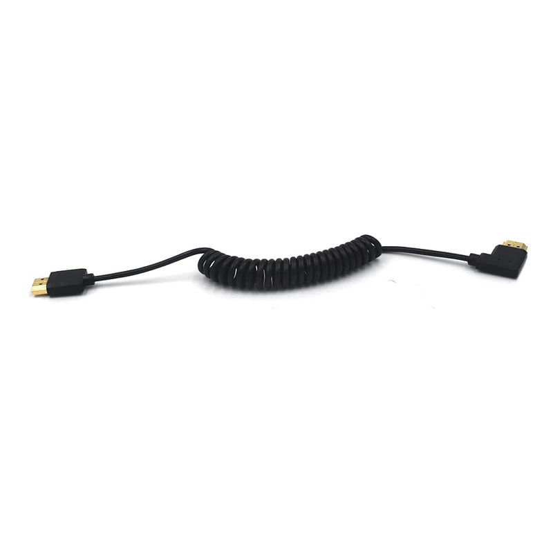 Kework 3.9ft HDMI 4K Coiled Cable, HDMI 2.0 Version HD High Speed Cable, 90 Degree Right Angle HDMI Male to HDMI Male Adapter Spring Spiral Cord, 4k 60HZ (Right Angle)