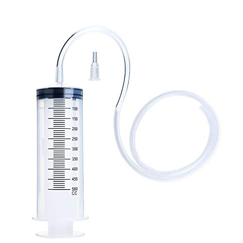 500ml Large Syringe with 27.6 Inch Tube, Sterile and Individual Sealed, Plastic Garden Syringe for Liquid, Paint, Epoxy Resin, Oil, Watering Plants, Refilling