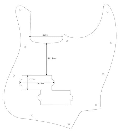 [AUSTRALIA] - Custom Guitar Pickguard For Top Jazz Bass With PB Pickup Hole (3 Ply Vintage Green) 3 Ply Vintage Green 