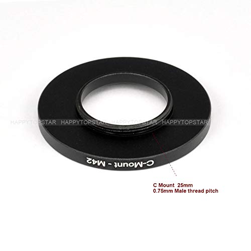 Metal C Mount to M42 Male to Female C Mount 25mm to 42mm C Mount -M42 Step-Up Coupling Ring Adapter for Lens Filter Telescope