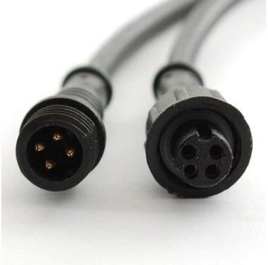 5 Pairs 18AWG LEDJump Black 4 Pin Waterproof Male Female Connector Cable Thick Wire 4-Pin