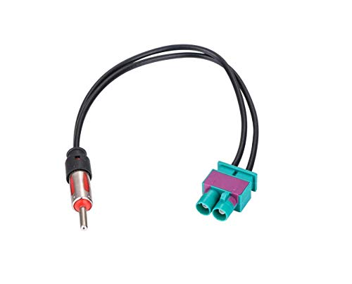 Car Radio Antenna Dual Fakra (Z) to DIN ISO Adapter Plug Compatible with A3 A4 V-W Volvo