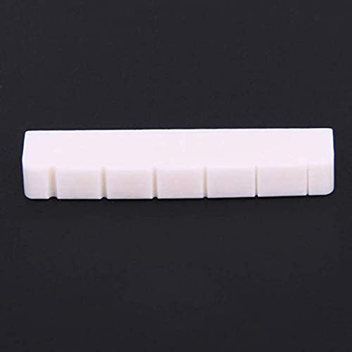 2 Set Real Bone Guitar Bridge Saddle and Nut Replacement for 6 String Classical Guitar Parts with 3 Pcs Sand Paper