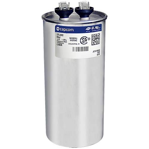 Trane CPT01074 / CPT-1074 - 80 uF MFD x 440 VAC Genteq Replacement Capacitor Round # C480R / 27L322