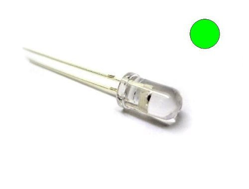 E-Projects B-0001-B02 Clear Green LEDs, Wide Angle Light, 5 mm (Pack of 100)